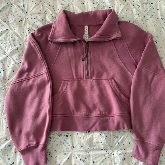 lululemon athletica Tops - Lululemon women’s 1/2-zip scuba Cropped Pullover Sweatshirt Mauve - size xs/s